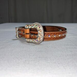 Double J Saddlery Women’s Brown Leather Studded Belt